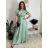 Šaty dlhé elegantný krátky rukáv dámske ANNA (S/M/L ONE SIZE) TALIANSKA MÓDA IM4260024