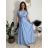 Šaty dlhé elegantný krátky rukáv dámske ANNA (S/M/L ONE SIZE) TALIANSKA MÓDA IM4260024