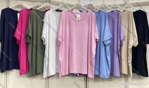 Tričko krátky rukáv dámske nadrozmer (54/56/58 ONE SIZE) TALIANSKA MÓDA IMC26083