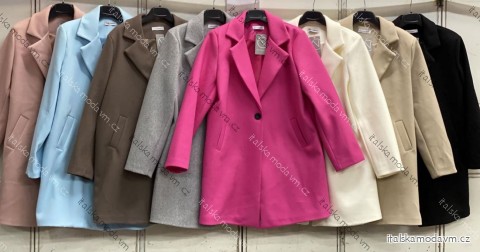 Kabát slabý dlhý rukáv dámsky nadrozmer (46/48/50 ONE SIZE) TALIANSKA MÓDA IMC26084