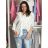 Košile prodloužená 3/4 dlouhý rukáv dámská nadrozměr (S/M - L/XL) IMPSW26SW5004/DUR S/M bílá