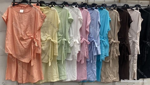 Souprava letní tričko krátký rukáv a kalhoty dámské nadrozměr (48/50/52 ONE SIZE) ITALSKÁ MÓDA IMC26107