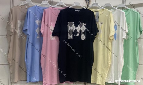 Šaty letné krátky rukáv dámske nadrozmer (52/54/56 ONE SIZE) TALIANSKA MÓDA IMC26113