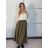 Sukně dlouhá s páskem dámská MARIA (S/M/L ONE SIZE) ITALSKÁ MÓDA IMPLU26G339201/DUR S/M/L zelená khaki
