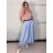 Sukně dlouhá s páskem dámská MARIA (S/M/L ONE SIZE) ITALSKÁ MÓDA IMPLU26G339201/DUR S/M/L světle modrá