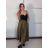 Sukně dlouhá s páskem dámská MARIA (S/M/L ONE SIZE) ITALSKÁ MÓDA IMPLU26G339201/DUR S/M/L zelená khaki