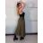 Sukně dlouhá s páskem dámská MARIA (S/M/L ONE SIZE) ITALSKÁ MÓDA IMPLU26G339201/DUR S/M/L zelená khaki