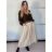 Sukňa dlhá s opaskom dámska MARIA (S/M/L ONE SIZE) TALIANSKA MÓDA IMPLU26G03392/DUR S/M/L béžová