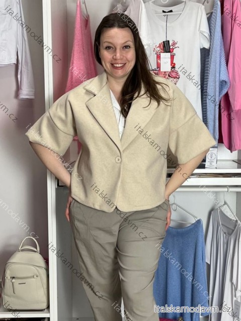 Kabátek teplý krátký rukáv dámský (M/L/XL ONE SIZE) ITALSKÁ MÓDA IMC26069/DR