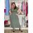 Šaty dlouhé letní krátký rukáv dámské (S/M/L ONE SIZE) ITALSKÁ MÓDA IM425MARIA-M/DU S/M/L khaki