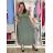 Šaty dlouhé letní krátký rukáv dámské (S/M/L ONE SIZE) ITALSKÁ MÓDA IM425MARIA-M/DU S/M/L khaki