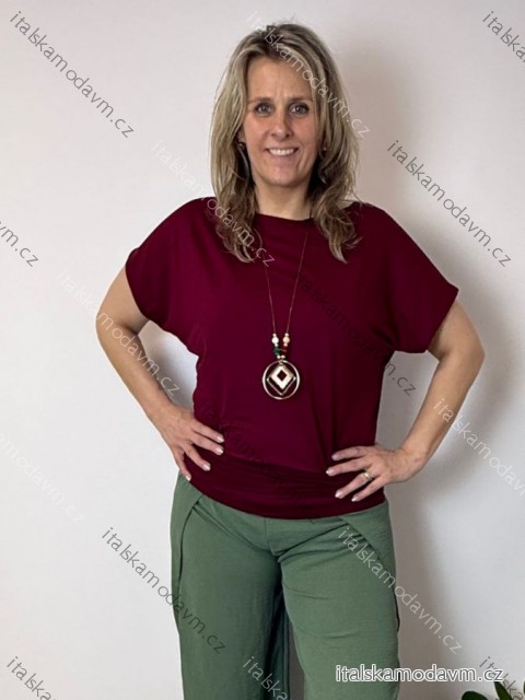 Tunika s príveskom krátky rukáv dámske nadrozmer VIVIEN  (40/42/44 ONE SIZE) TALIANSKA MÓDA IM426022/DU