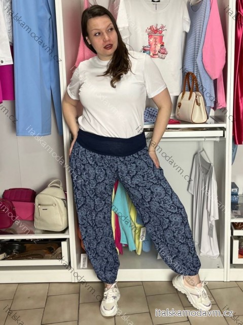 Kalhoty harémky aladinky dlouhé dámské (L/XL ONE SIZE) ITALSKÁ MÓDA IMD22211/DR S/M/L tmavě modrá