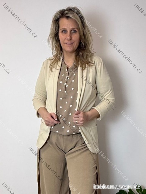 Sako tenké jarní dlouhý rukáv dámské BARBARA  (S/M/L ONE SIZE) ITALSKÁ MÓDA IMD24025