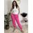 Kalhoty elegantní dámské (S/M/L ONE SIZE) ITALSKÁ MÓDA IM426030/DUR sv. růžová S/M/L