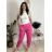 Kalhoty elegantní dámské (S/M/L ONE SIZE) ITALSKÁ MÓDA IM426030/DUR sv. růžová S/M/L