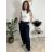 Kalhoty elegantní s páskem dámské BEATA (S/M/L ONE SIZE) ITALSKÁ MÓDA IM425718/DUR S/M/L vínová