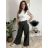 Kalhoty elegantní s páskem dámské BEATA (S/M/L ONE SIZE) ITALSKÁ MÓDA IM425718/DUR S/M/L vínová