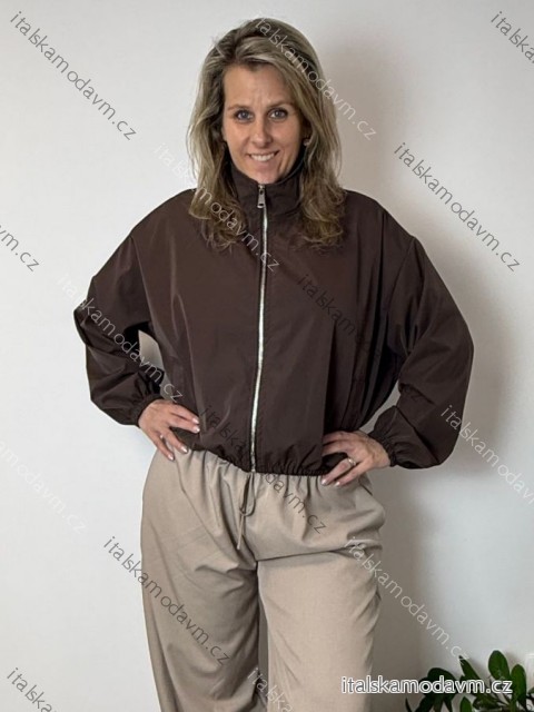 Bunda krátká oversize dlouhý rukáv dámská nadrozměr ZITA (42/44/46 ONE SIZE) ITALSKÁ MÓDA IMWCM26001/DUR