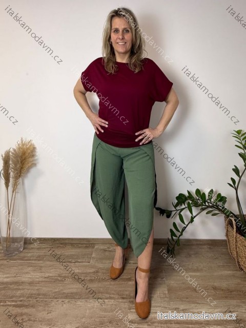 Kalhoty letní dámské LORA (S/M/L ONE SIZE) ITALSKÁ MÓDA IM42610111