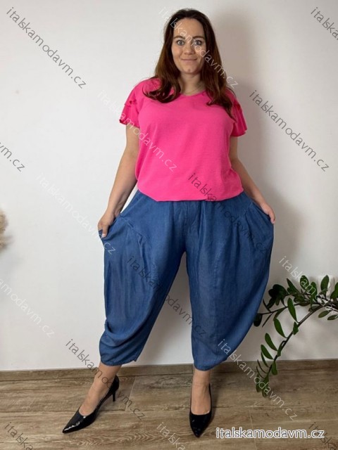 Nohavice dlhé letné dámske nadrozměr MALL (50/52/54 ONE SIZE) TALIANSKA MÓDA IMSM260003