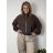 Bunda krátká oversize dlouhý rukáv dámská nadrozměr ZITA (42/44/46 ONE SIZE) ITALSKÁ MÓDA IMWCM26001