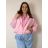 Bunda krátká oversize dlouhý rukáv dámská nadrozměr ZITA (42/44/46 ONE SIZE) ITALSKÁ MÓDA IMWCM26001