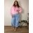 Bunda krátká oversize dlouhý rukáv dámská nadrozměr ZITA (42/44/46 ONE SIZE) ITALSKÁ MÓDA IMWCM26001