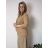 Sako tenké jarný dlhý rukáv dámske (S/M/L ONE SIZE) TALIANSKA MÓDA IMD24025/DUR tm. hnědá S/M/L