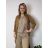 Sako tenké jarný dlhý rukáv dámske (S/M/L ONE SIZE) TALIANSKA MÓDA IMD24025/DUR hnědá camel S/M/L