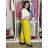 Kalhoty volnočasové s páskem dámské INNA (S/M/L ONE SIZE) ITALSKÁ MÓDA IMSM261124/DUR žlutá S/M/L