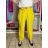 Kalhoty volnočasové s páskem dámské INNA (S/M/L ONE SIZE) ITALSKÁ MÓDA IMSM261124/DUR žlutá S/M/L