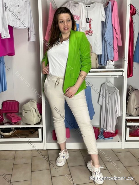 Kalhoty strečové dlouhé dámské (S/M/L ONE SIZE) ITALSKÁ MÓDA IMPLI248115/DUR S/M/L béžová smetanová