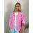 Bunda lehká oversize dlhý rukáv dámska (S/M/L ONE SIZE) TALIANSKA MÓDA IMWBHP260001/DUR S/M/L tmavo ružová