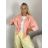 Bunda lehká oversize dlouhý rukáv dámská (S/M/L ONE SIZE) ITALSKÁ MÓDA IMWBHP260001/DUR S/M/L růžová lososová