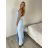 Šaty dlouhé společenské na ramínka dámské RAMONA (S/M/L ONE SIZE) ITALSKÁ MÓDA IMM26M44322/DU S/M/L světle modrá