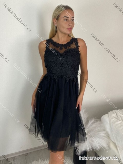 Šaty společenské elegantní plesové krátké bez rukávu krajka dámské (uni s/m) ITALSKá MóDA IM921BELLA