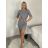 Šaty úpletové riadkové dlhý rukáv dámske (XS/S/M ONE SIZE) TALIANSKA MÓDA IMD25219/DR XS/S/M čierna