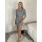 Šaty úpletové riadkové dlhý rukáv dámske (XS/S/M ONE SIZE) TALIANSKA MÓDA IMD25219/DR XS/S/M čierna