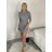Šaty úpletové riadkové dlhý rukáv dámske (XS/S/M ONE SIZE) TALIANSKA MÓDA IMD25219/DR XS/S/M čierna