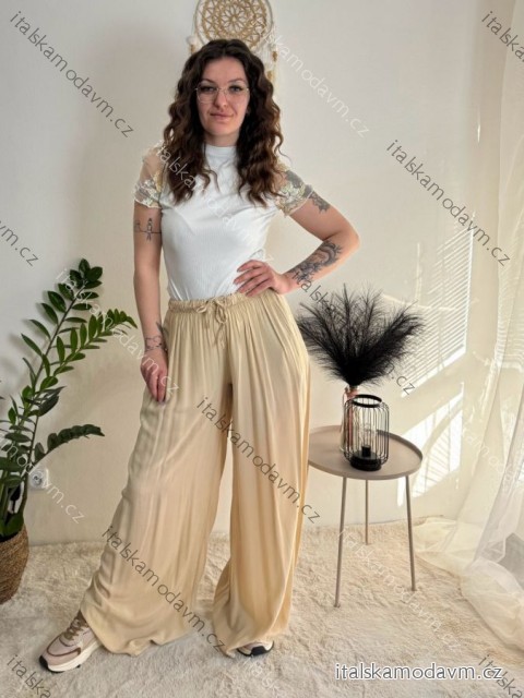 Nohavice dlhé oversize dámske SINDEY  (S/M/L ONE SIZE) TALIANSKA MÓDA IMWHP25326/DUR béžová S/M/L