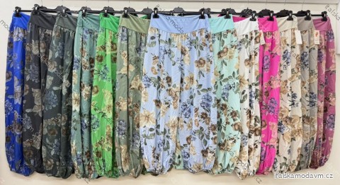 Kalhoty harémky aladinky letní dlouhé dámské nadrozměr (40/42/44 ONE SIZE) ITALSKÁ MÓDA IM426142