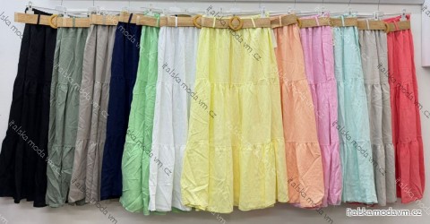 Sukně dlouhá s páskem dámská nadrozměr (40/42/44 ONE SIZE) ITALSKÁ MÓDA IM426152