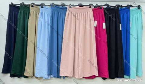 Kalhoty dlouhé letní dámské nadrozměr (42/44/46 ONE SIZE) ITALSKÁ MÓDA IM426153