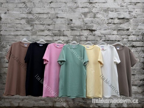 Šaty klasik volnočasové letní  krátký rukáv dámské (48/50/52 ONE SIZE) ITALSKÁ MÓDA IMD26064 khaki 48/50/52