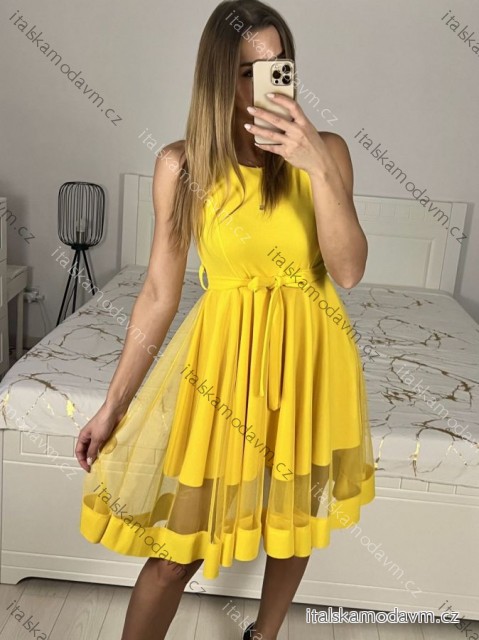 Šaty elegantní letní bez rukávu dámské (S/M/L ONE SIZE) ITALSKÁ MÓDA IM322SIMONE