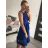 Šaty elegantní letní bez rukávu dámské (S/M/L ONE SIZE) ITALSKÁ MÓDA IM322SIMONE/DR světle modrá S/M/L