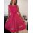 Šaty elegantní letní bez rukávu dámské (S/M/L ONE SIZE) ITALSKÁ MÓDA IM322SIMONE/DR světle modrá S/M/L
