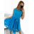 Šaty elegantní letní bez rukávu dámské (S/M/L ONE SIZE) ITALSKÁ MÓDA IM322SIMONE/DR světle modrá S/M/L