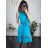 Šaty elegantní letní bez rukávu dámské (S/M/L ONE SIZE) ITALSKÁ MÓDA IM322SIMONE/DR světle modrá S/M/L